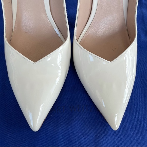Stuart Weitzman White Patent Anny Pump 105 - Picture 7 of 15